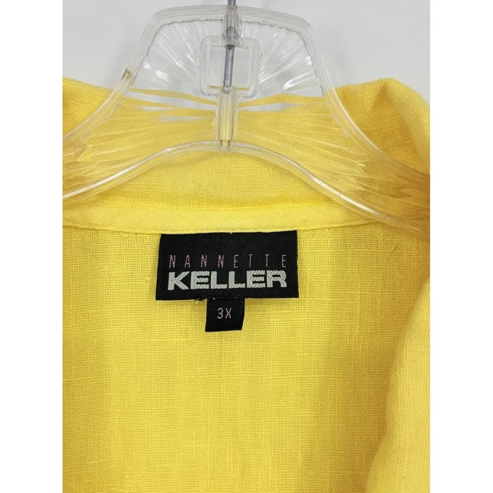 Nannette Keller Linen Lightweight Jacket Shirt Shacket Plus Size 3X